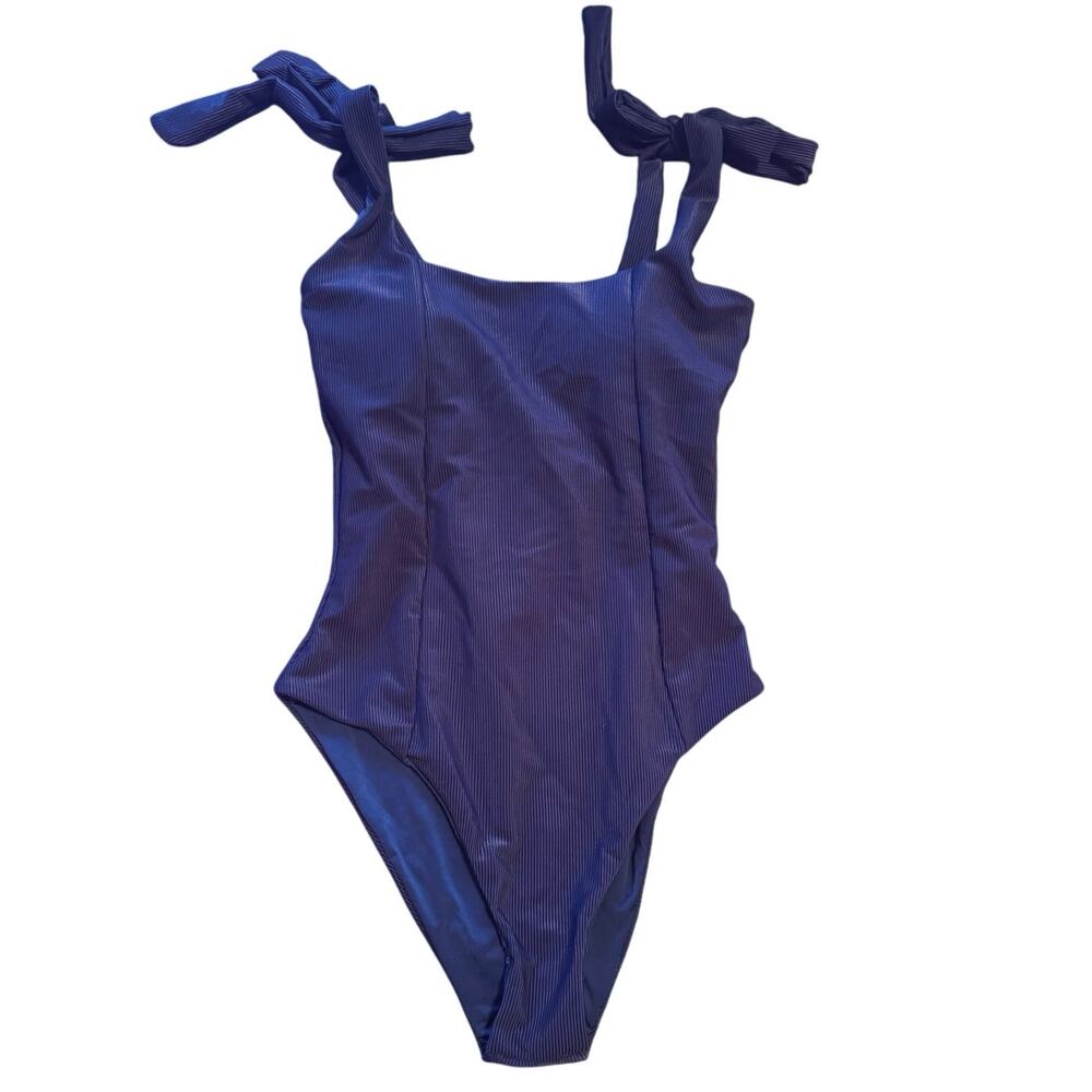 Beach Riot Navy Blue One-Piece Swimsuit with Tie Shoulders - Picture 8 of 12